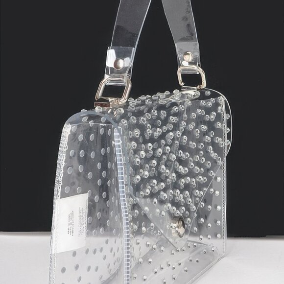 Rhinestone Hot Fix Clear Crossbody Bag - Picture 2 of 6